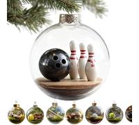 Décoration de vacances sportives, boule de verre 3D en plastique, boules de Noël, micro scène stéréoscopique 3D, décorations de vacances sportives, décoration d'arbre de Noël sur le thème de l'hiver