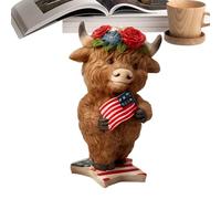 Décoration de vaches des hautes terres, statue du jardin de vaches des hautes terres, 4 juillet Décorations Highland Cow - Jour de l'indépendance Bovins à collectionner pour jardin