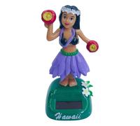 Décoration de voiture à énergie solaire - Poupée hawaïenne dansante - Décoration de tableau de bord de voiture - Figurine miniature à énergie solaire