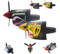 Décoration De Voiture à Hélice Créative P-40, Désodorisant for Grille D'aération D'avion De Chasse P-40, Ornement De Tableau De Bord De Style Nez Dynamique De Mini Requin for Les Pilotes(2pcs-mix)