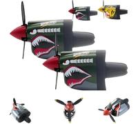 Décoration De Voiture à Hélice Créative P-40, Désodorisant for Grille D'aération D'avion De Chasse P-40, Ornement De Tableau De Bord De Style Nez Dynamique De Mini Requin for Les Pilotes(2pcs-Shark)