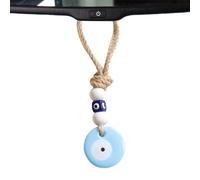Décoration de voiture contre le mauvais œil - Breloque bleu mauvais œil pour vue arrière, pendentif mauvais œil turc, décoration de protection pour vue arrière, fenêtre, porte, balcon