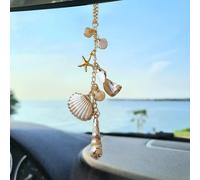 Décoration de Voiture Coquillage de mer, Jolie breloque côtière à Suspendre pour rétroviseur, Accessoires de Voiture sur Le thème de la Plage bohème, Pendentif décoratif esthétique pour Femme