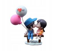 Décoration De Voiture, Couple De Dessin Animé Mignon, Figurine D'action, Bleu Rose