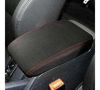 Décoration de voiture Couvercle De Boîte D'accoudoir Voiture, Console Centrale, Accessoires D'intérieur, Housse En Cuir PU Pour Golf 6 MK6 2009 - 2012(Black Red line)