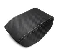 Décoration de voiture Couverture Autocollante En Cuir Microfibre Pour Intérieur De Voiture, Texture Carbone, Pour Accoudoir Central, Garniture Pour Golf 6 MK6 2010 - 2013(White line)