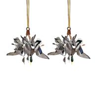 Décoration de voiture de chasse aux canards - 2 décorations à suspendre en acrylique pour miroir de recul, décoration d'arbre de Noël | Accessoires à thème de chasse de vacances, cadeau décoratif