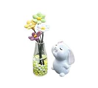Décoration De Voiture De Lapin - Vase À Fleurs En Résine | Accessoires Ďe Tableau Đe Bord Kawaii Et Ornement D́e Rétroviseur | Statue D'animal D̄e Lapin Mignon, Pour Intérieur Dé Voiture, Bureau Esthé