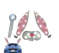 Décoration de voiture de Noël en forme de bois de rennes - Kit de voiture de Noël - Bois de renne et décoration de voiture de nez - Kit de voiture de rennes pour véhicule, camion, voiture de rennes