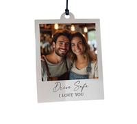 Décoration de voiture en acrylique personnalisable à suspendre avec photo et texte - Cadeau pour test de conduite, anniversaires, Noël et fête des pères - Accessoire de voiture double face pour papa