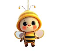 Décoration de voiture en acrylique pour rétroviseur - Ornement de voiture en forme d'abeille - Décoration de rétroviseur de voiture et de sac en suspension