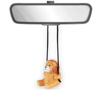 Décoration de voiture en bois 100 % fait main - Figurine sculptée et peinte à la main en forme de lion - Accessoires de décoration à suspendre - Cadeaux décoratifs