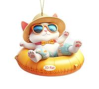 Décoration de Voiture en Forme d'animal - 2D en Acrylique Chat et Chien | Breloque Miroir de recul, Pendentif à Suspendre, décoration de Camion, Accessoire Mural pour Maison, Salon, Plage, Soleil