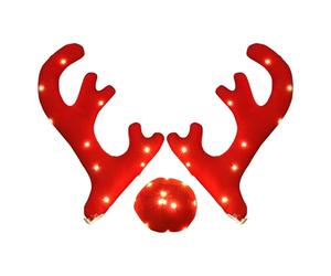 Décoration de voiture en forme de renne - Décoration de Noël lumineuse | Toits de renne Décoration pour fenêtre de véhicule, centre commercial, fête automobile