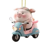 Décoration de voiture, pendentif en forme de cochon porte-bonheur - Décoration d'intérieur en acrylique pour voiture - Pendentif 2D pour rétroviseur pour enfants et femmes