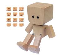 Décoration de voiture pour tableau de bord - en bois avec base magnétique - 12 visages interchangeables - Accessoires mignons pour voiture, intérieur, travail, , école, voyage