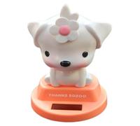 Décoration de voiture pour tableau de bord - Figurine de chien - Alimentation solaire en forme de tête secouante - Décoration de bureau - Figurines de collection de chiots de dessin animé - Décoration