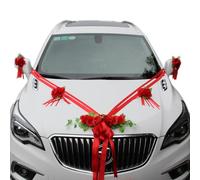 Décoration de voiture premium pour mariage capot, décoration de voiture mariée couple roses fleurs déco, guirlande de décoration de mariage auto, décoration de roses rouges, kit de décoration de