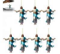Décoration de Voiture Rétro 2D à Suspendre, Jésus, Cadeau de Foi et de Paix, Ornement Plat en Acrylique pour Rétroviseur, Accessoires Religieux pour Intérieur de Camion, Souvenir de Noël(7pcs)