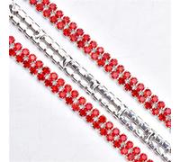 Décoration d'eau de forage, Chaîne à strass coudre double rangée, 6 mm, multicolore, plusieurs tailles(Siam color,5 yards)