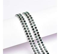 Décoration d'eau de forage, Chaîne de tasse à strass, couture, cristal for travaux manuels, multicolore, plusieurs tailles(Dark GN,SS12-3mm#5 Meters)