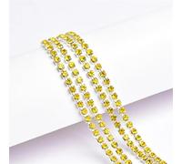 Décoration d'eau de forage, Chaîne de tasse à strass, couture, cristal for travaux manuels, multicolore, plusieurs tailles(Citrine,SS12-3mm#5 Meters)