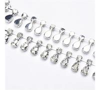 Décoration d'eau de forage, Pendentif goutte d'eau en cristal de verre de 2,5 cm de largeur, chaîne avec pompon en strass, multicolore, plusieurs tailles(Clear,1 yard)