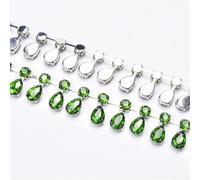 Décoration d'eau de forage, Pendentif goutte d'eau en cristal de verre de 2,5 cm de largeur, chaîne avec pompon en strass, multicolore, plusieurs tailles(Royal GN,1 yard)