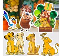 Décoration découpée le roi Lion Simba, 60cm/90cm, accessoires de fête d'anniversaire, grand accessoire debout pour réception-cadeau pour bébé, décor d'arrière-plan de planche Kt panneau en mousse