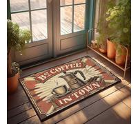 Décoration d'entrée avant Best Coffee In Town : un paillasson vintage pour votre chambre, accessoires pour homme (40 x 60 cm)