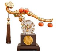 Décoration d'entrée de style chinois, en résine, avec des statues de courge et de kaki, impliquant que de bonnes choses se produiront chaque jour, et est livrée avec un coffret cadeau Transparent