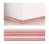 décoration des pieds, Garniture murale 3D auto-adhésive, pelage et bâton, plinthe PE, moulage en mousse multicolore 90 "x 3,1"(Pink)