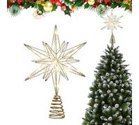 Décoration d'étoile de Sapin de Noël - Décoration cime d'arbre Scintillante pour Festive, élégante en Forme d'étoile Brillante avec Base Stable pour Arbres Noël dans Les ma
