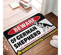 Décoration d'extérieur amusante Méfiez-vous du berger allemand, tapis de porte d'entrée drôle, décoration de piscine extérieure (taille : 40 x 60 cm)