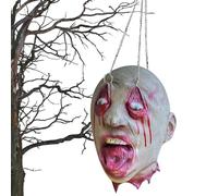 Décoration d'extérieur d'Halloween - Horreur réaliste - Construction résistante aux intempéries - Décoration de visage cruelle - Pièce d'exposition légère - Configuration hantée - Affichage effrayant