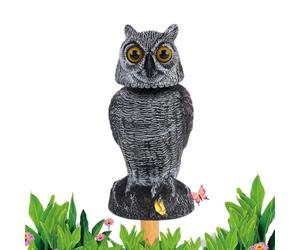 Décoration d'extérieur en forme de hibou pour terrasse - réaliste pour oiseaux - Figurine réaliste - Décoration de jardin - Protection de jardin - Extermination sûre des animaux en plein air