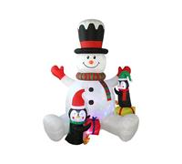 Décoration d'extérieur gonflable de 2,1 m avec 2 pingouins - Figurines de Noël gonflables amusantes - Pour la famille et les amis - Intérieur - Fête - Vacances - Pelouse - Jardin - Maison