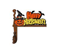 Décoration d'Halloween 2026 - Décoration d'angle de porte - Cadre de porte pour véranda, jardin, maison, intérieur et extérieur - effrayant - À suspendre - Maison hantée - Saison de bienvenue (A, 20 x