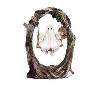 Décoration d'Halloween amusante en plein air - Ornements ludiques de fantôme balançant pour arbres, parfaits pour les terrasses, les pelouses ou les cours. Les figurines mignonnes de fantôme en résine