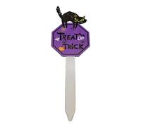 Décoration d'Halloween de jardin, décoration de jardin en forme de citrouille, piquet de sorcière, panneau de trottoir effrayant, panneaux Jack O, accessoires en bois (29 x 9,8 cm)