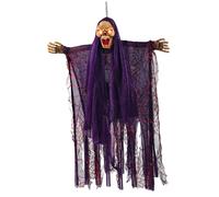 Décoration d'halloween de sorcière Volante de 45, 7 x 40, 6 cm, Son et lumière à Piles, fantôme sorcière Suspendu avec Bruit et contrôle Tactile, Maison hantée, Porche, Cour, Jardin, décoration