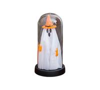 Décoration d'Halloween d'intérieur - Cloche lumineuse dans verre - Veilleuse d'intérieur mignonne avec lumière pour la maison, la cuisine, la cheminée, la table, les fêtes d'Halloween - Lqz417 (A