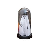 Décoration d'Halloween d'intérieur - Cloche lumineuse en verre - Veilleuse d'intérieur mignonne avec lumière pour la maison, la cuisine, la cheminée, la table, les fêtes d'Halloween - Lqz417 (B, 21,5