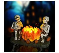Décoration d'Halloween effrayante en forme de squelette de citrouille, lanterne Jack O, 2 modes LED vacillants sans flamme, lampe en forme de tête de mort, statue d'Halloween vintage pour bureau