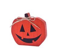 Décoration d'Halloween en bois citrouille chapeau de sorcière Candy Corn et chauve-souris Figurines de table Étagère et entrée Décoration en bois mignon pour la maison, le bureau et la fête Décoration