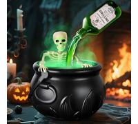 Décoration d'halloween en Chaudron, Chaudron Magique, Chaudron de Sorcière, DIY Kit de Potions Flottantes, Décoration d'intérieur Horrifique pour Cheminée, Cuisine, Salle à Manger (19.5cm + Crâne)
