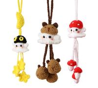 Décoration d'Halloween faite à la main en tricot sorcière fantôme poupée ornement mignon citrouille porte-clés pendentif de Noël P0B7 fantôme pour sac