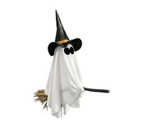 Décoration D'Halloween Fantôme D'Extérieur Ornement Télécommandé avec | Décoration Fantôme Balançant Sur Balai Pour Maison Hantée Pelouse Patio Porche Arrière-cour