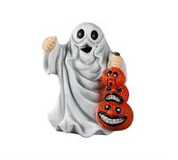 Décoration d'Halloween fantôme en résine, jolie statue de fantôme tenant une citrouille, dessin animé, fantôme effrayant en résine, décoration pour la maison, étagère et table