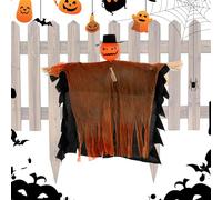 Décoration d'Halloween fantôme | Épouvantail d'Halloween avec tête rotative et bras pliables pour mur, clôture, plafond, arbre, pelouse, intérieur, cour, fenêtre, patio, jardin, porche